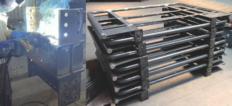 Fabricação de estruturas metálicas no galpão da QualyJat